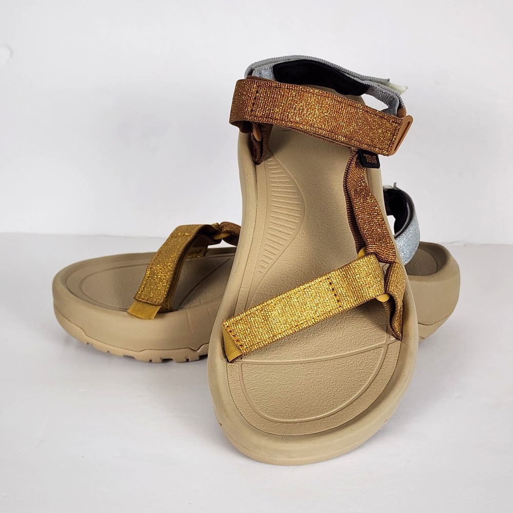 Teva Womens Hurricane Ampsole Metallic Bronze Beige Platform Sandals Hiking Gorp
